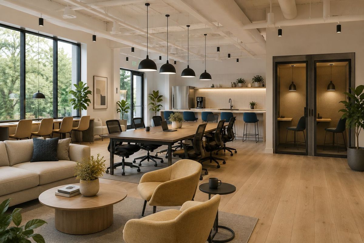 The shared coworking floor