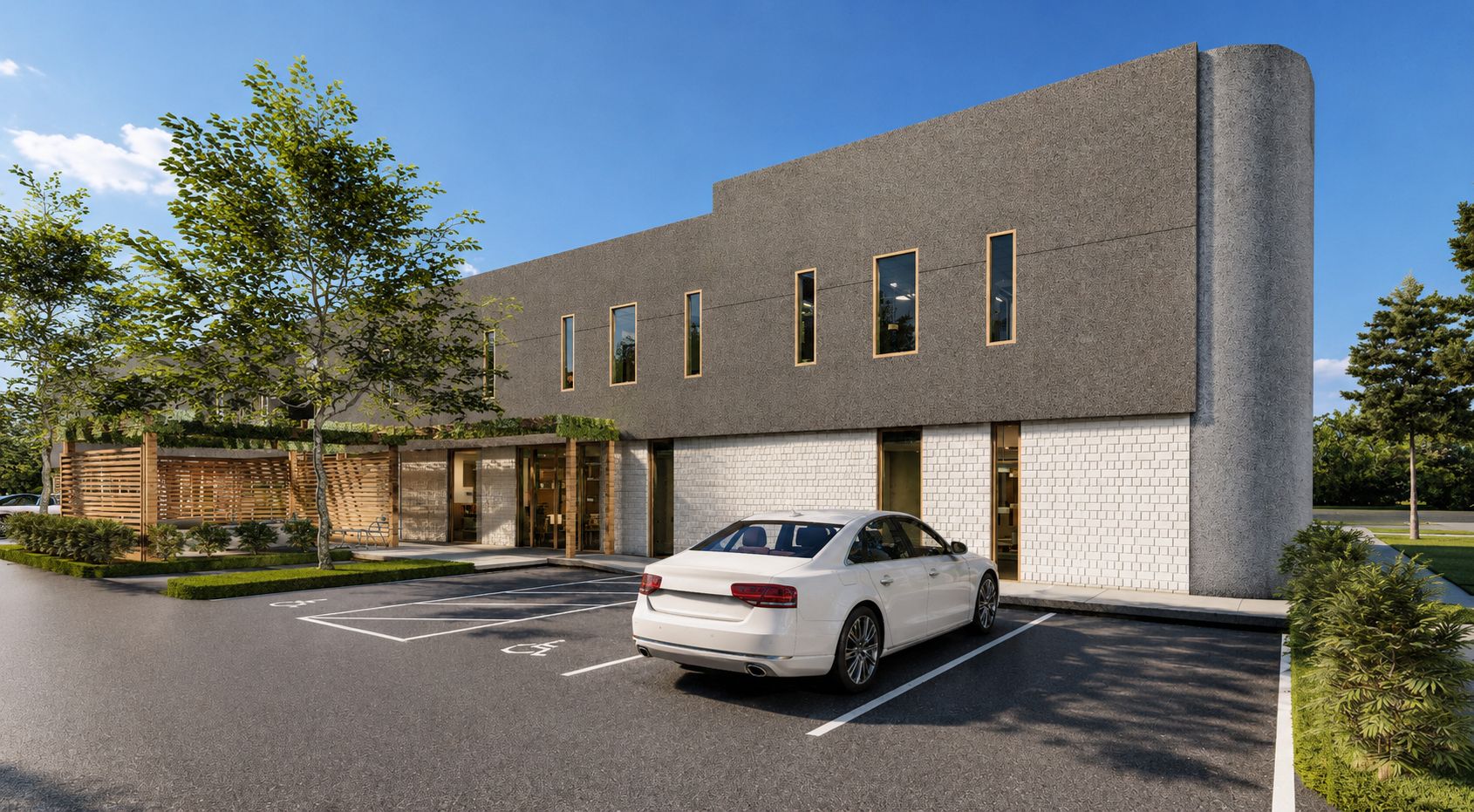 The entrance and parking at 2510 Chew Street